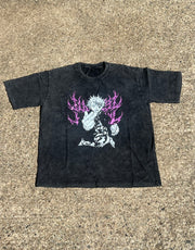 Gojo Satoru HOLLOW PURPLE T-Shirt Black Anime Graphic Tee Jujutsu Kaisen-Inspired Merchandise Bold Streetwear Iconic Power Move Design