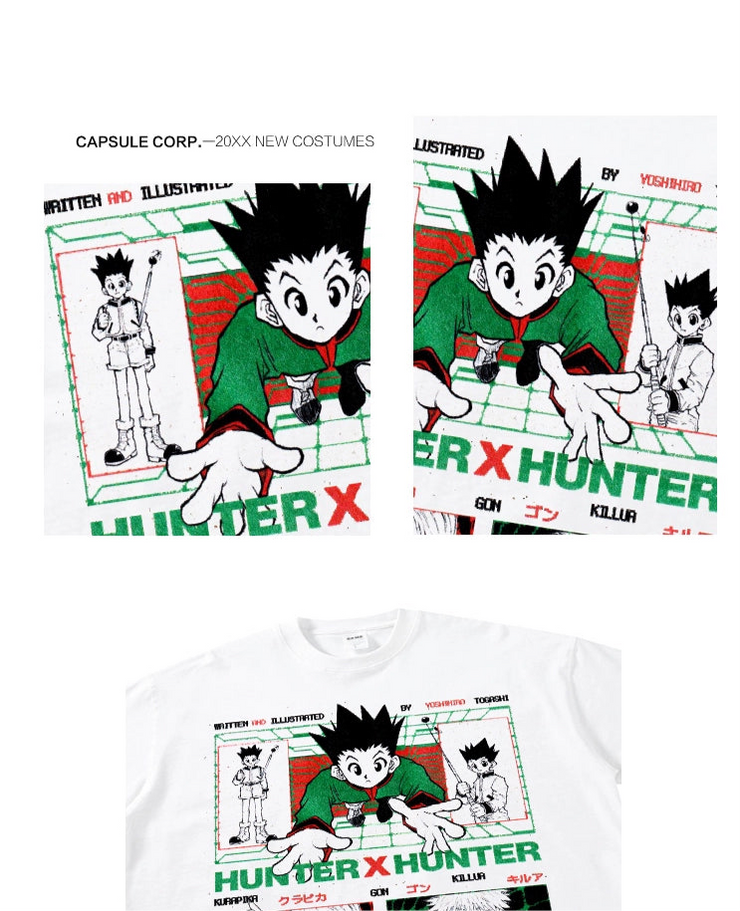 Hunter x Hunter Gon Freecss Retro Vintage T-Shirt Green Anime Graphic Tee Classic Manga-Inspired Apparel Nostalgic Streetwear Adventure Design