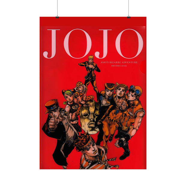 Vintage Hirohiko Araki Inspired News Magazine Manga Cover Artwork Jojo x SBR JJBA Red Rolled Poster, Wall Art Decor, Anime Fan Gift, Room