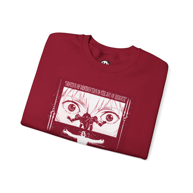 Evangelion Vintage Sweatshirt EV Character Illustration Japanese Retro Anime Fall Streetwear