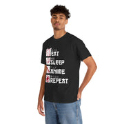 Eat, Sleep, Anime, Repeat Graphic Vintage Retro Anime Unisex Heavy Cotton Tee