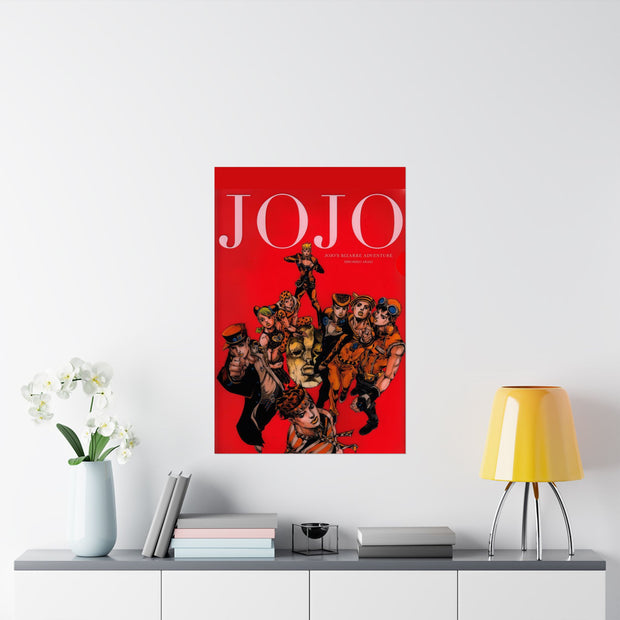 Vintage Hirohiko Araki Inspired News Magazine Manga Cover Artwork Jojo x SBR JJBA Red Rolled Poster, Wall Art Decor, Anime Fan Gift, Room