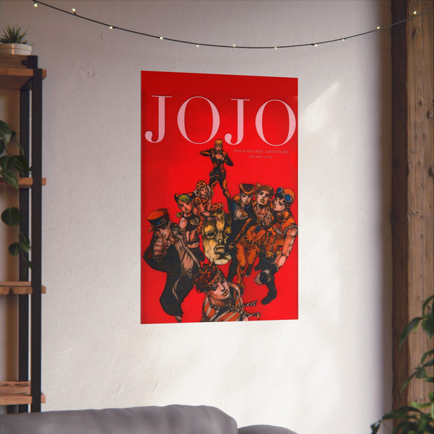 Vintage Hirohiko Araki Inspired News Magazine Manga Cover Artwork Jojo x SBR JJBA Red Rolled Poster, Wall Art Decor, Anime Fan Gift, Room