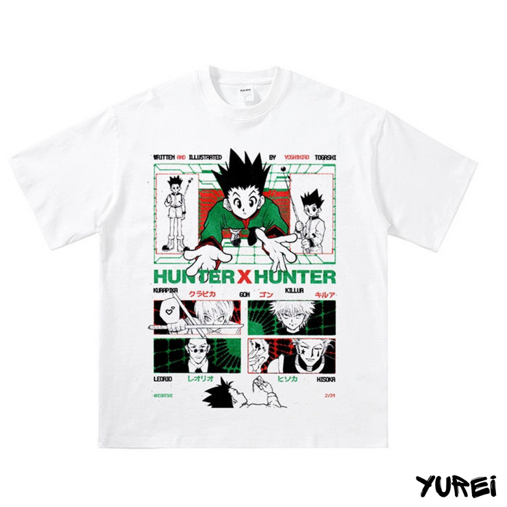 Hunter x Hunter Gon Freecss Retro Vintage T-Shirt Green Anime Graphic Tee Classic Manga-Inspired Apparel Nostalgic Streetwear Adventure Design