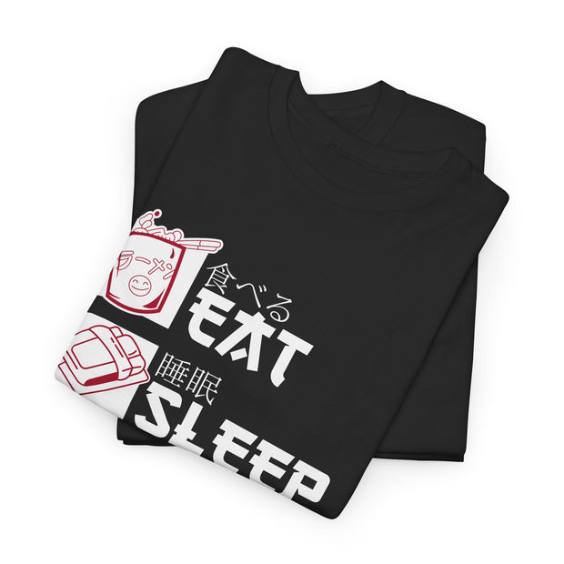 Eat, Sleep, Anime, Repeat Graphic Vintage Retro Anime Unisex Heavy Cotton Tee