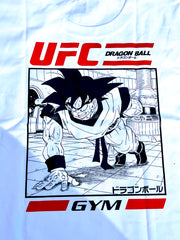 Dragon Ball Z x UFC Retro T-Shirt  Anime Graphic Tee Vintage  Stylish Casual Outfit Fan Merchandise Bold Streetwear Martial Arts-Inspired Design