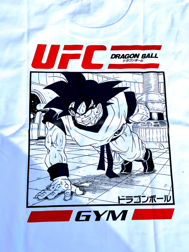 Dragon Ball Z x UFC Retro T-Shirt  Anime Graphic Tee Vintage  Stylish Casual Outfit Fan Merchandise Bold Streetwear Martial Arts-Inspired Design