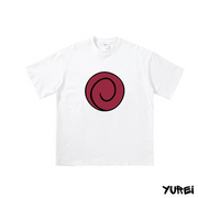 Vintage Naruto Uzumaki Clan Cotton T-Shirt Black Anime Graphic Tee Retro Naruto-Inspired Apparel Stylish Casual