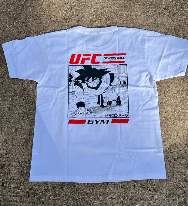 Dragon Ball Z x UFC Retro T-Shirt  Anime Graphic Tee Vintage  Stylish Casual Outfit Fan Merchandise Bold Streetwear Martial Arts-Inspired Design