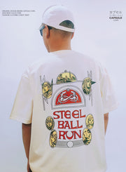 Jojo's Bizarre Adventure x Steel Ball Run Anime Cotton Two Needle T Shirt