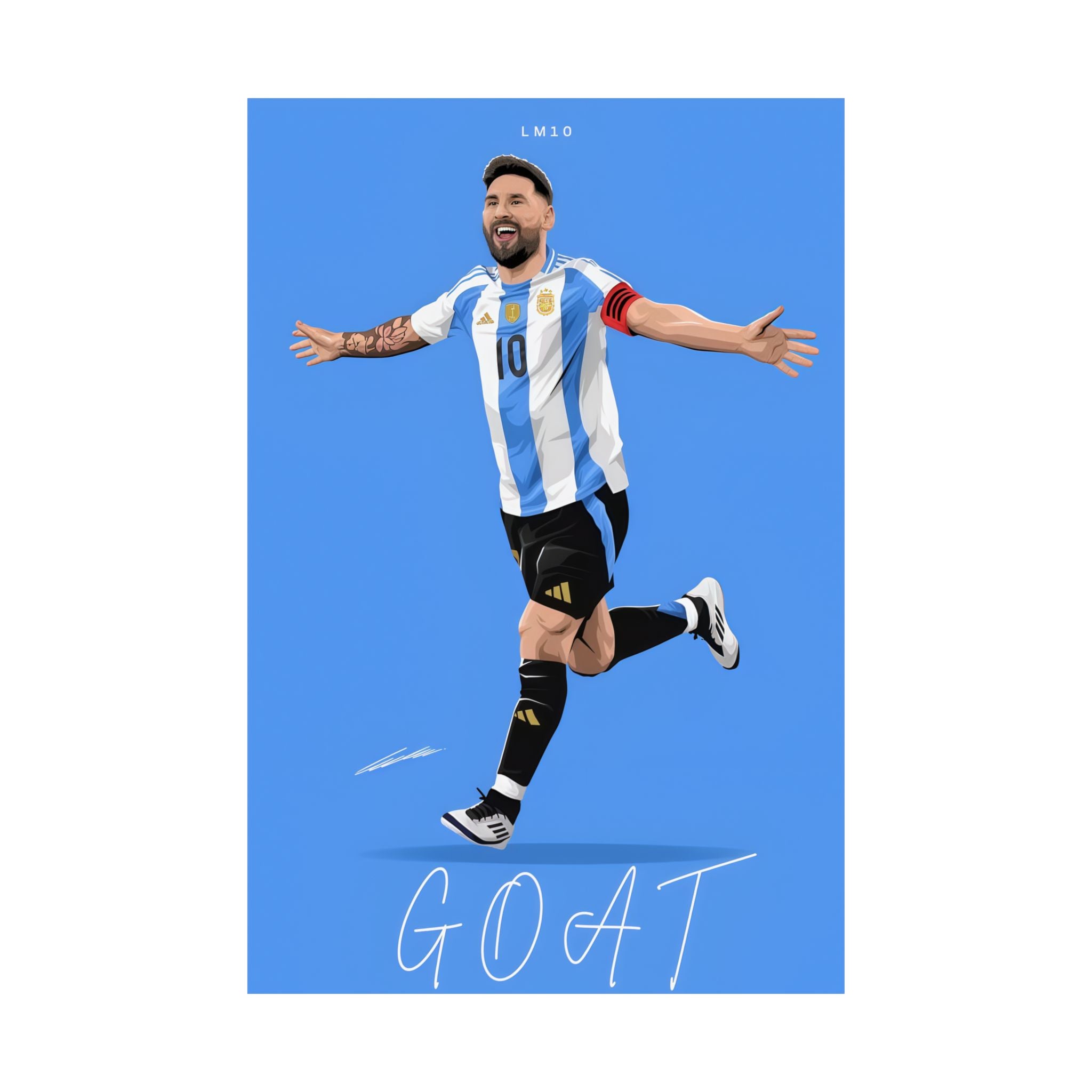 Goat Lionel Messi Neymar Inter miami poster argentina world cup 2022 winner lm10 lamine yamal poster wall art adidas nike