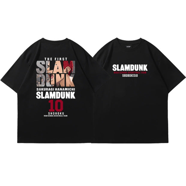 SLAM DUNK Sakuragi and Rukawa Flower Road Basketball Jersey Heavy Cotton T-Shirt