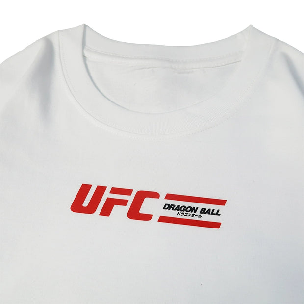 Dragon Ball Z x UFC Retro T-Shirt  Anime Graphic Tee Vintage  Stylish Casual Outfit Fan Merchandise Bold Streetwear Martial Arts-Inspired Design