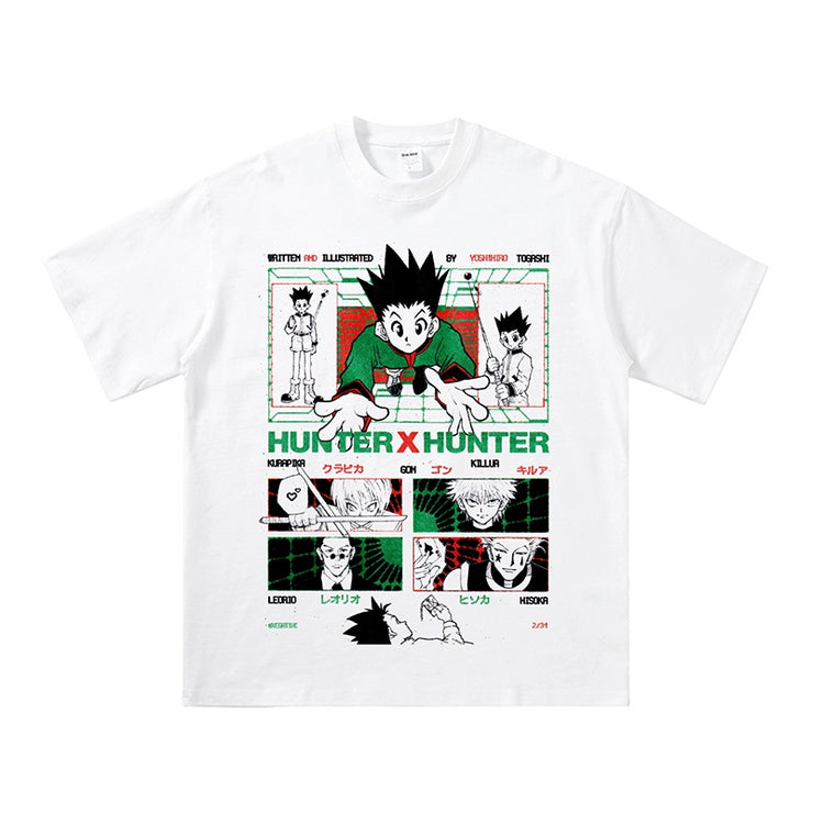 Hunter x Hunter Gon Freecss Retro Vintage T-Shirt Green Anime Graphic Tee Classic Manga-Inspired Apparel Nostalgic Streetwear Adventure Design